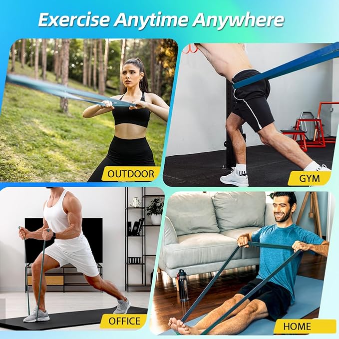 WHATAFIT Resistance Bands, Pull Up Assistance Bands, Exercise Bands, Workout Bands Set for Men and Women Home Fitness, Body Stretching, Strength Training, Physical Therapy-FlexoryFit
