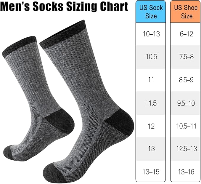 JOYNÉE 8 Pairs Mens Breathable Athletic Crew Socks Arch Support Cushioned Socks for Hiking Sports Running,Sock Size:10-13-FlexoryFit