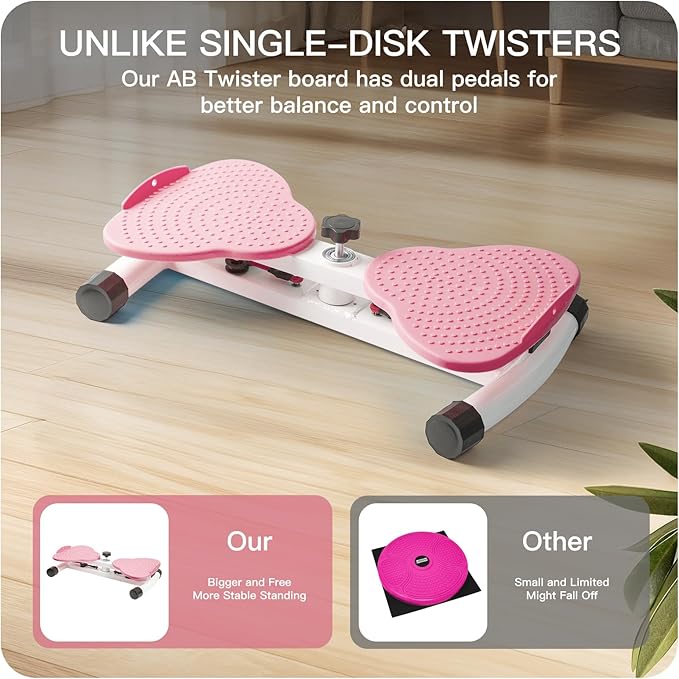 Waist Twisting Machine Pilates Twister Ab Twister Board with 300 lbs Capacity, Noiseless Home Gym Equipment for Core Exercise Slim Waist Belly Fat Workout for Women-FlexoryFit