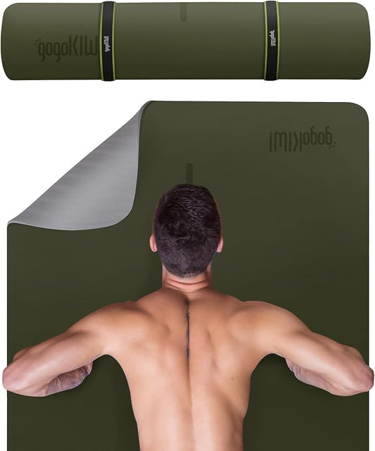 Extra Wide Yoga Mat for Men Women (72"L x 36"W) Non Slip Fitness & Exercise Mat with Alignment Marks for Yoga, Pilates, Floor Workouts-FlexoryFit