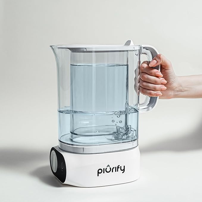 Countertop Electric Water Filter Pitcher with 6-Month UltraFiltration - Fast 2-Min Filtration, Removes 99% Lead, PFAS, Mercury & Chlorine - BPA Free, 50oz Capacity