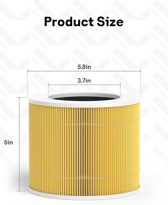 2 Pack Core Mini Pet Replacement Filter for LEVOIT Core Mini Air Purifiers, High-Efficiency Activated Carbon,Yellow