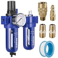 NANPU 1/4" NPT Compressed Air Filter Regulator Lubricator, Zinc Alloy, 5 Micron by NANPU