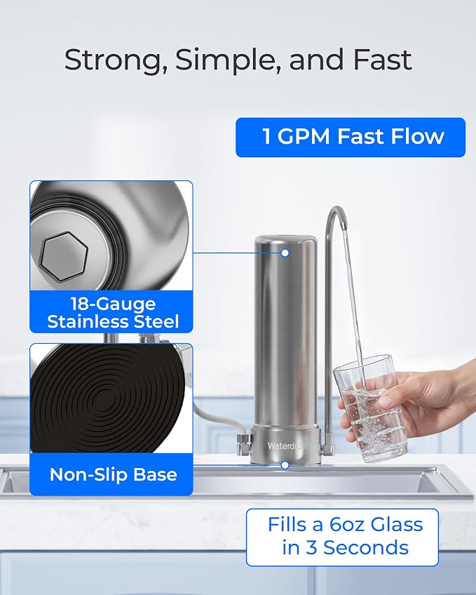 Waterdrop CTF-01 Water Filter for Sink Faucet, NSF/ANSI 42 Certified Countertop - Image 8