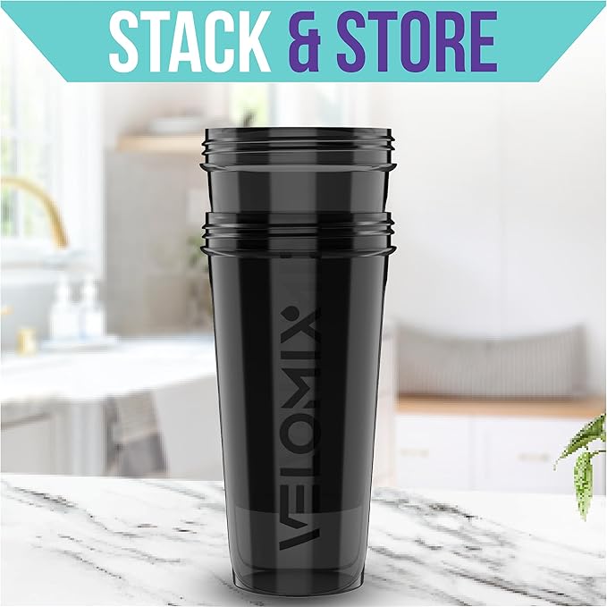 '-2 Pack- 28 oz Protein Shaker Bottles for Protein Mixes - 2x Wire Whisk | Leak Proof Shaker Cups for Protein Shakes | Protein Shaker Bottle Pack | Shakers for Protein Shakes - 2xBlack-FlexoryFit