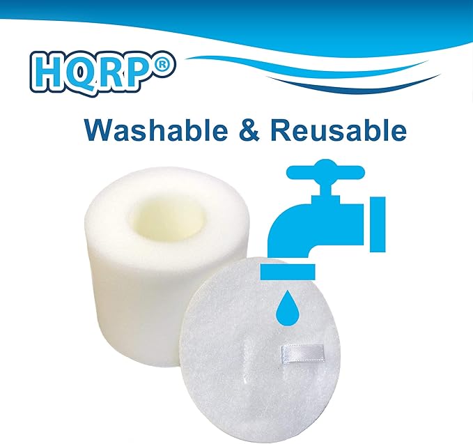 HQRP 2-pack Filter Kit compatible with Shark APEX AX950 AX951 AX952 AZ1000 AZ1000W AZ1002 AZ1002BRN AZ1501 ZU881 DuoClean Powered Lift-Away Vacuum, XFF650 Replacement
