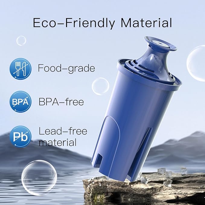 Replacement Alkaline Filters for All Brita® Pitchers and Dispensers, Fits Brita® Classic OB03, Mavea® 107007, and More, NSF/ANSI 42 Certified, Last Up to 2 Months or 40 Gallons (Pack of 3)