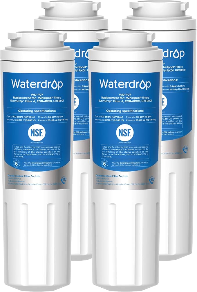 Waterdrop EDR4RXD1 Replacement for EveryDrop® Filter 4, Whirlpool® UKF8001 by Waterdrop