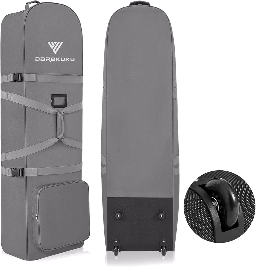 Golf Travel Bags for Airlines with Adjustable Support Rod and Detachable Shoulder Straps, Soft Foldable Golf Club Travel Covers, 900D Heavy Duty Oxford