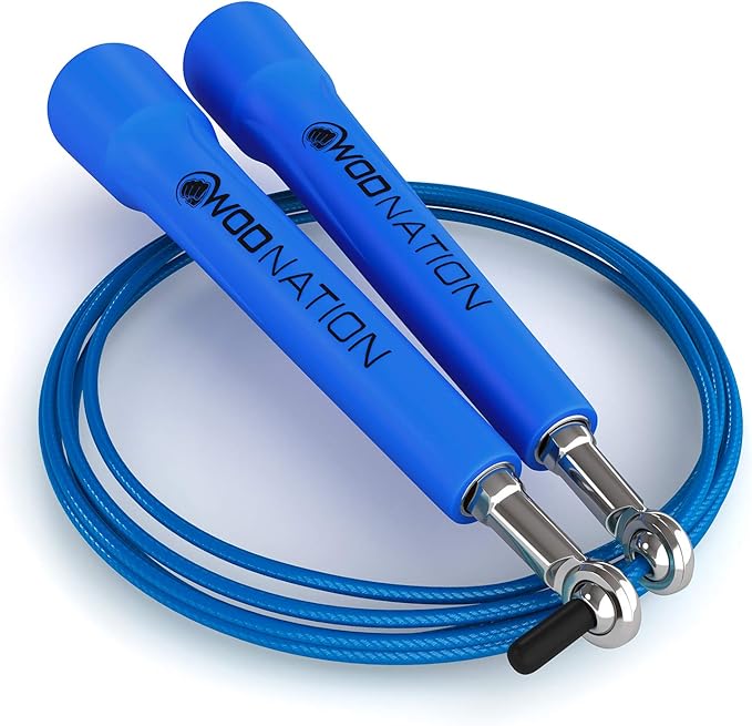 WOD Nation Adjustable Speed Jump Rope For Men, Women & Children - Blazing Fast Fitness Skipping Rope Perfect for Boxing, MMA, Endurance-FlexoryFit