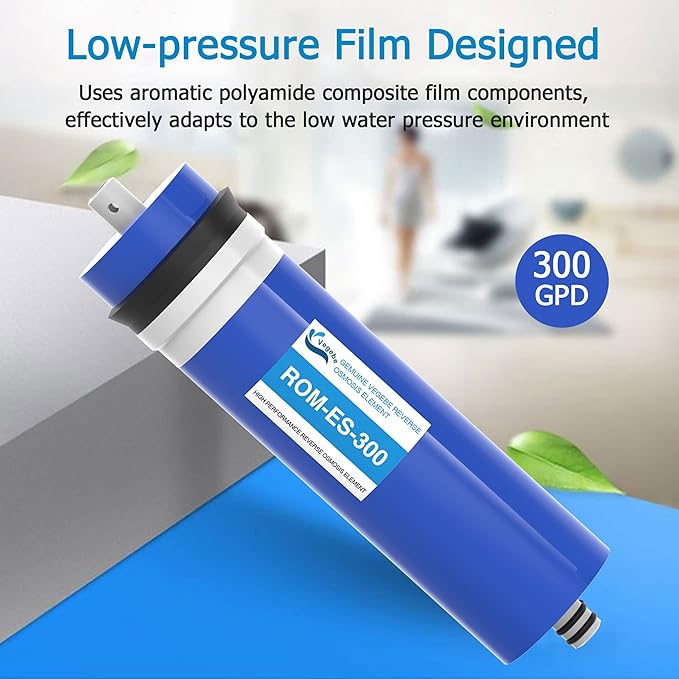 300 GPD RO Membrane Filter 12"x3" Reverse Osmosis Membrane Element Replacement Fits Under Sink RO Drinking Water Filter Filtration Purifier System, 1 Pack