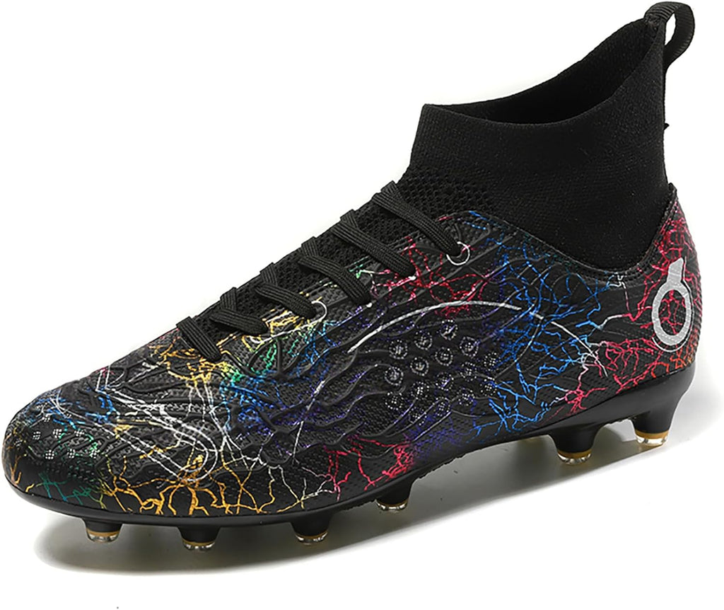 Men's Soccer Shoes High-Top Soccer Cleats Outdoor Breathable Athletic Professional Spikes Youth Boys Football Shoes Unisex