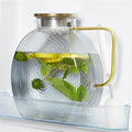 OneDream Glass Pitcher with Lids for Fridge Door, 2.5l/84oz Large Iced Tea Pitcher with Handle, Borosilicate Water Jug for Sun Tea, Fruit Juice, Drinks, Lemonade, Cold or Hot Beverages, Smoke Gray