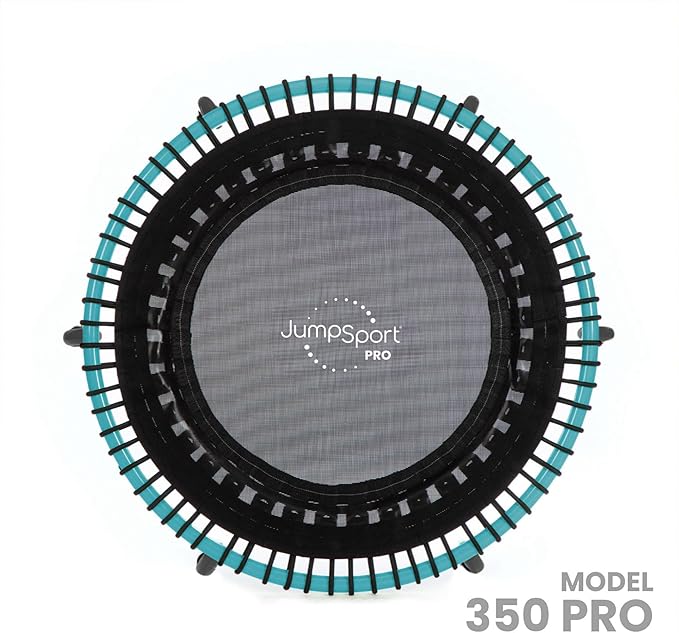 JumpSport 350 PRO Indoor Heavy Duty Fitness Trampoline, 39-inch | 36 Premium EnduroLast 4 Elastic Cords | Customized Bounce with 7 Settings | 300 lb Wt. Rating | 60-Day Free Trial to 350+ Videos-FlexoryFit