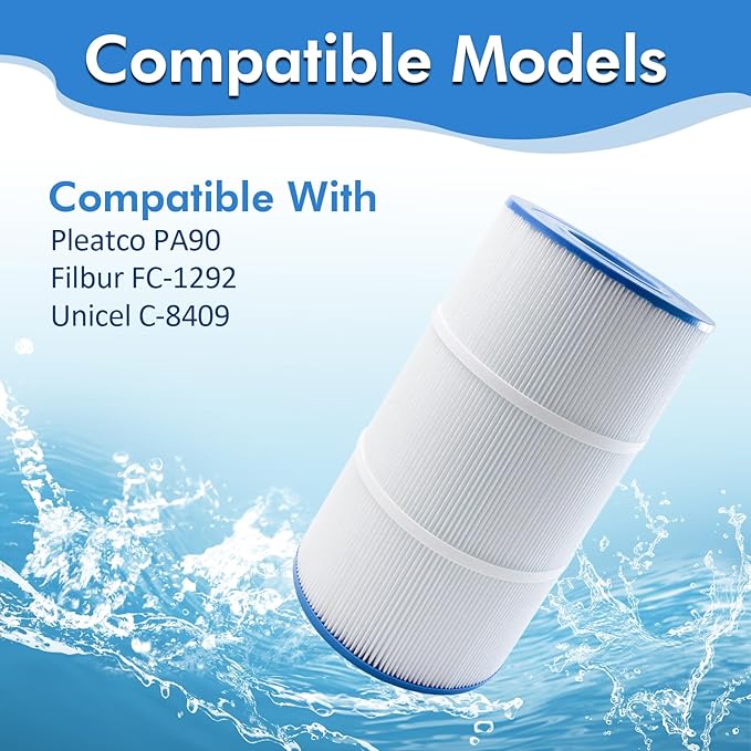 C900 Pool Filter Replacement for Hayward® CX900RE, PA90, CX900RE, Unicel® C-8409, Filbur® FC-1292, Sta-Rite® PXC95, Aladdin® 19002, 25230-0095S, 2 Pack