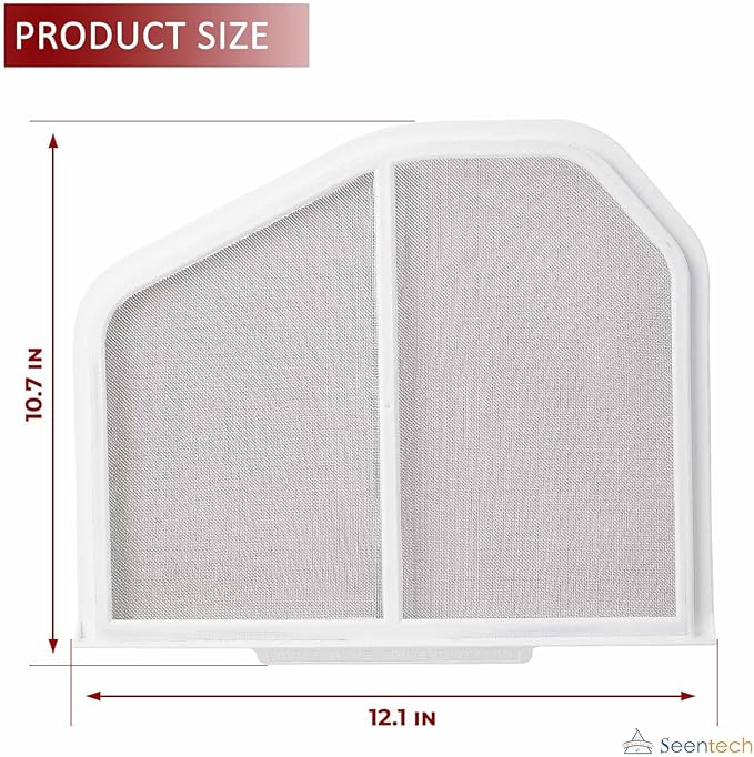 LIFETIME W10120998 Dryer Lint Screen Filter by Seentech - Compatible with Whirlpool Kenmore Roper Sears Dryers. Replace for 1206293 3390721 8066170 8572268 PS1491676 W10049370 W10178353 W10596627