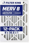 Filter King 8x35.5x1 Air Filter | 12-PACK | MERV 8 HVAC Pleated A/C Furnace by FilterKing