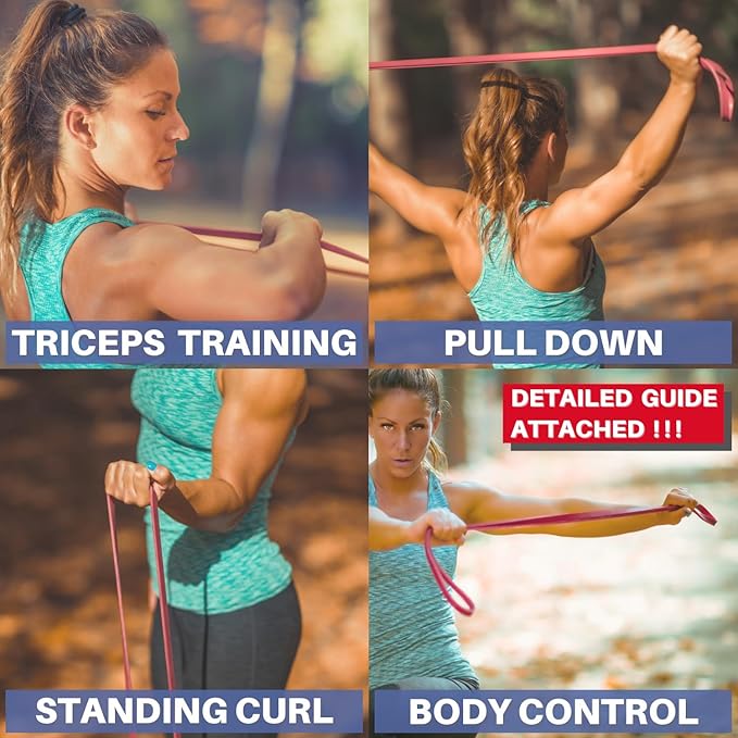 LEZER Resistance Bands - Pull Up Bands for Home Gym Fitness, Stretching, Physical Therapy & Training - Includes Instruction-FlexoryFit