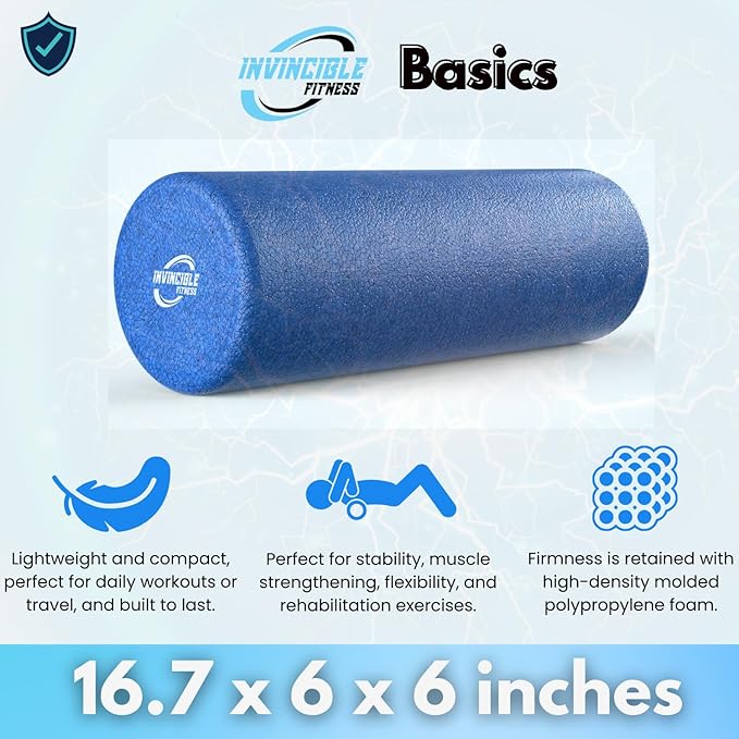 Invincible Fitness EPP Foam Roller for Deep Tissue Massage – Enhance Recovery, Relieve Pain, and Boost Mobility for a Stronger, Healthier You (Blue)-FlexoryFit