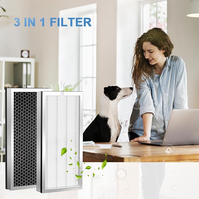 Replacement Filter 2 Pack Compatible with 40 Series Air Purifier,3-in-1 Filters, Contains H13 HEPA & Activated Carbon