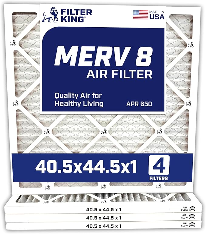 Filter King 40.5x44.5x1 Air Filter | 4-PACK | MERV 8 HVAC Pleated A/C Furnace Filters | MADE IN USA | Actual Size: 40.5 x 44.5 x .75"