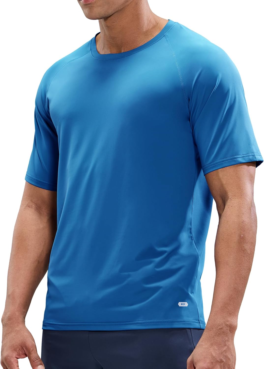 MIER Men's Dry Fit Workout T-Shirts Athletic Running Tee Short Sleeve Crew Neck Gym Tops, Polyester, Moisture Wicking