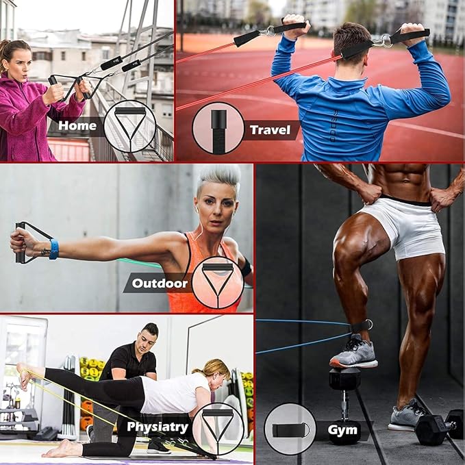 VEICK Resistance Bands, Exercise Bands, Workout Bands, Resistance Bands for Working Out with Handles for Men and Women, Exercising Bands for Fitness Weights Work Out at Home-FlexoryFit