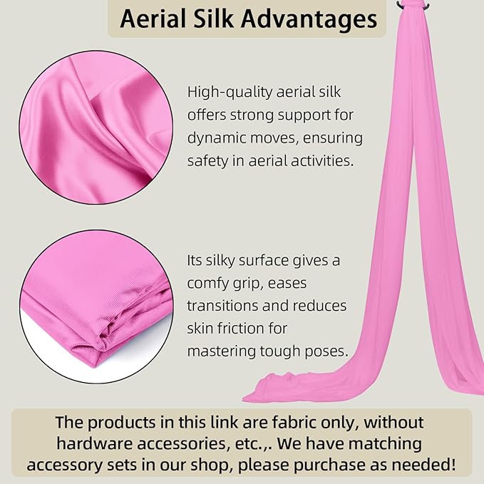 15/25 Yards Aerial Silk Professional Indoor Aerial Yoga Hammock Fabric Outdoor Fitness Silk for Dance, Circus Training, Home Gym-FlexoryFit