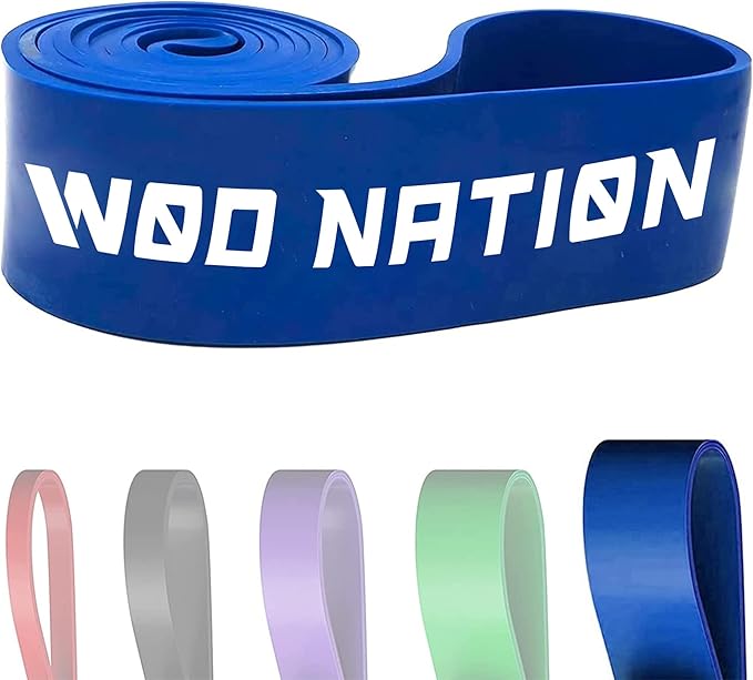 WOD Nation Pull Up Assistance Bands (10-175lbs Band) - Best for Pullup Assist, Chin Ups, Resistance Bands Exercise, Stretch, Mobility Work & Serious Fitness - 41 inch Straps-FlexoryFit