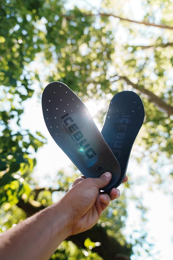 Icebug Comfort Insoles with Dynamic Arch Support, Charcoal Medium Arch, M 9/W 10.5-11