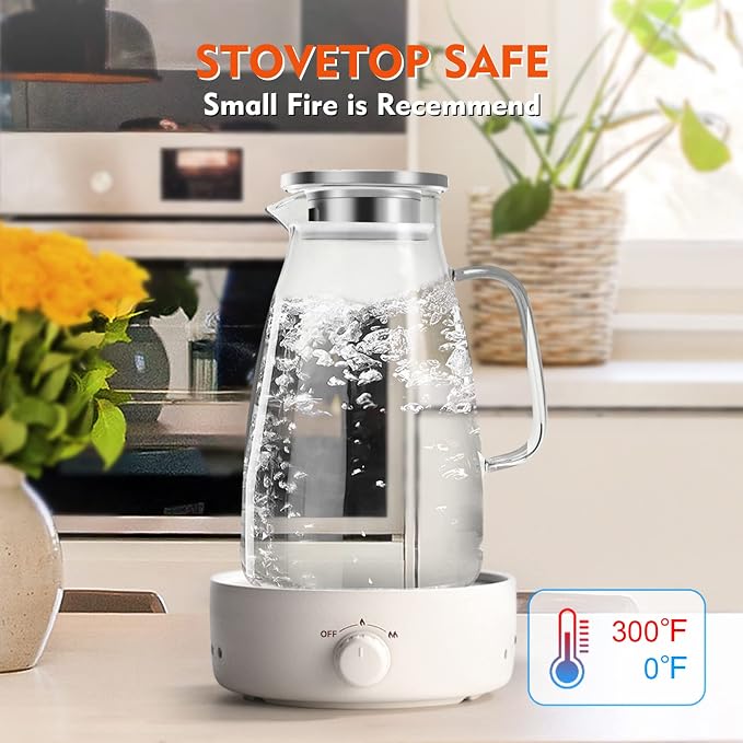 Aofmee 100 Oz Glass Pitcher, 3L Water Pitcher - Image 5