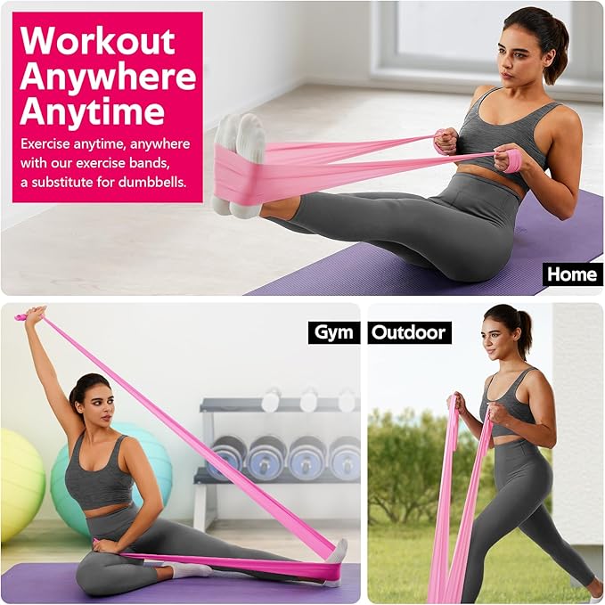 WALITO Resistance Bands for Working Out, Exercise Bands for Women and Men, Workout Bands for Physical Therapy, Stretch, Recovery, Pilates, Rehab, Strength Training and Home Gym-FlexoryFit