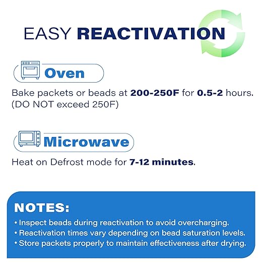 LotFancy Silica Gel Packets, 10 Gram 30 Packs Rechargeable Desiccant Dehumidifier, Indicating (Orange to Dark Green), Moisture Absorbing Bag for Clothes Shoes Ammo Storage