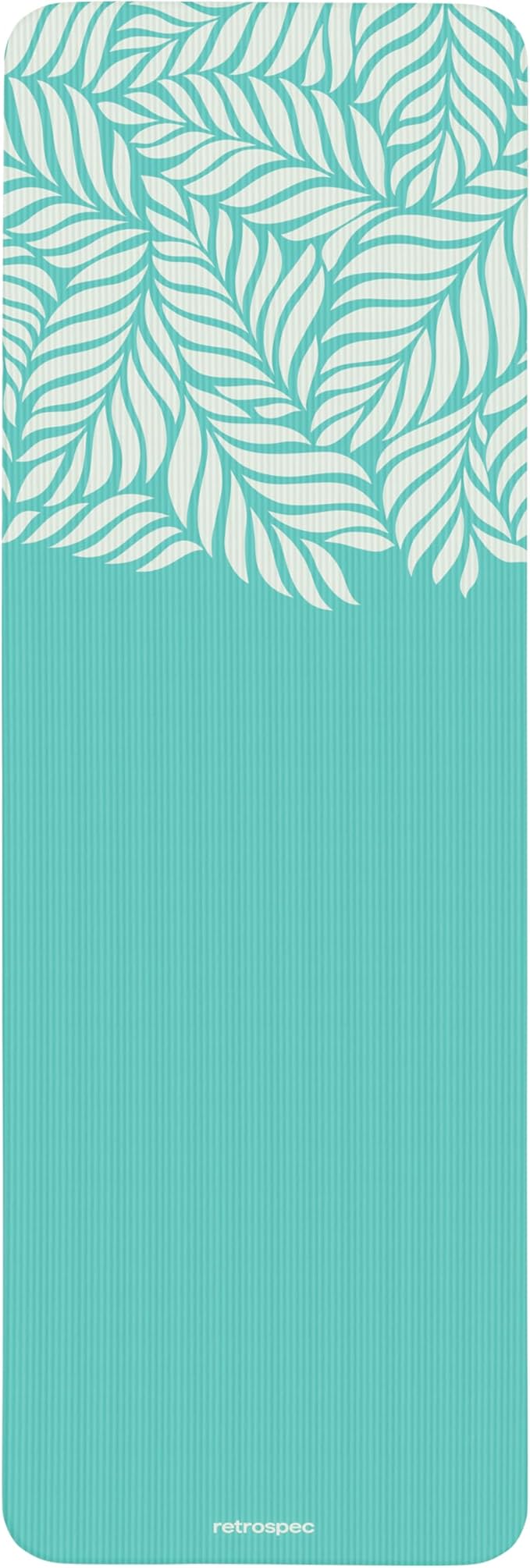 Retrospec Solana Yoga Mat 1" Thick w/Nylon Strap for Men & Women - Non Slip Exercise Mat for Home Yoga, Pilates, Stretching, Floor & Fitness Workouts - Blue Lagoon-FlexoryFit