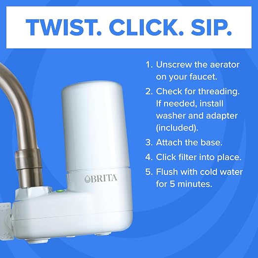 Brita Faucet Mount Water Filter System, No-Wait Filtration, Easy Install - Image 7