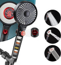 Filtered Shower Head with Handheld Spray for Skin and Hair Care, High Pressure 3 Modes Turbo Showerhead for Hard Water, 59" On Leaks Shower Hose, ON/OFF Button, Adjustable Flow, Matte Black