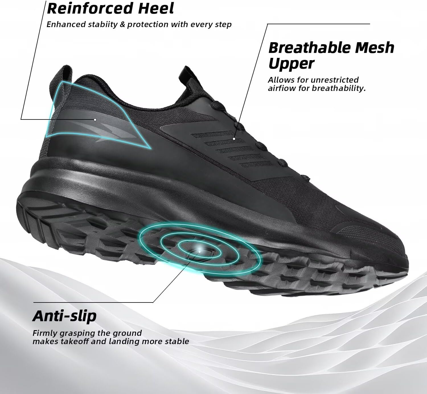 Mens Trail Running Shoes Fashion Walking Hiking Non Slip Sneakers Tennis Cross Training Outdoor Casual Workout Trainers