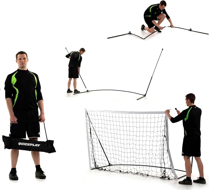QUICKPLAY Kickster Soccer Goal Range – Ultra Portable | Quick and Easy Set Up | Includes Net and Carry Bag | Available in 7 Sizes | Backyard Soccer Net for Kids & Adults [Single Goal]