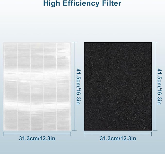 True High Efficiency C535 Replacement 115115 Filter A Compatible with Winix PlasmaWave C535, 5300-2, 6300-2, 5300, 6300, P300, AM90, 9000, 5000, 5000B, C909, 9800, 2 x Filters + 8 x Carbon Pre-Filters