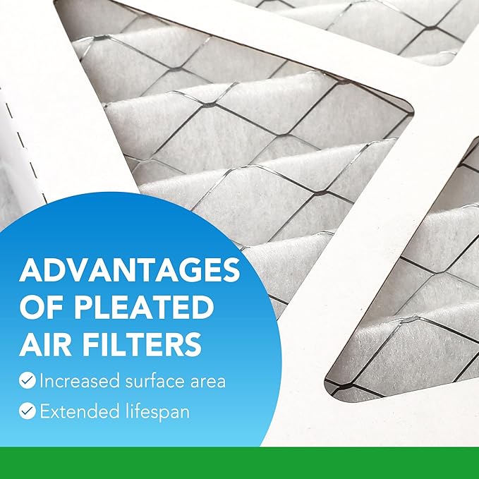 LotFancy 20x25x1 Air Filter MERV 8 Dust Defense (4-Pack) Pleated HVAC Furnace Air Filters, Replacement for Home AC & Heating Systems, Actual Size: 19.75" x 24.75" x 0.75"