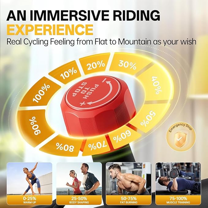 YAMO Exercise Bike, Upgraded Stationary Bikes for Home Cardio with App Compatible, Adjustable Quiet Magnetic Resistance Indoor Cycling Bike 300 LBS Capacity Comfortable Seat Cushion & Tablet Mount-FlexoryFit