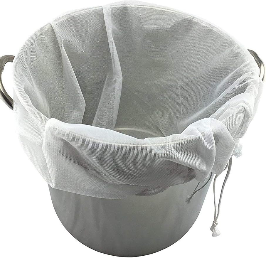 LERORO® 2-Pcs Reusable Nut Milk Bag, Almond Milk, Cold Brew Coffee Tea Filter,Food Strainer,Mesh Nylon Cheesecloth,Reusable Drawstring Straining Brew in a Bag(Large,10 X 12 Inches)