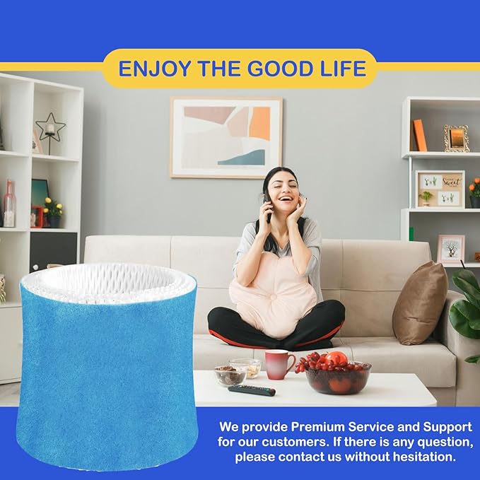Humidifier Wicking Filter Replacement 2.0 Compatible with Canopy Bedside and Nursery Humidifier 2.0, Wood Pulp & Paper Filter, 4 Pack (Blue)