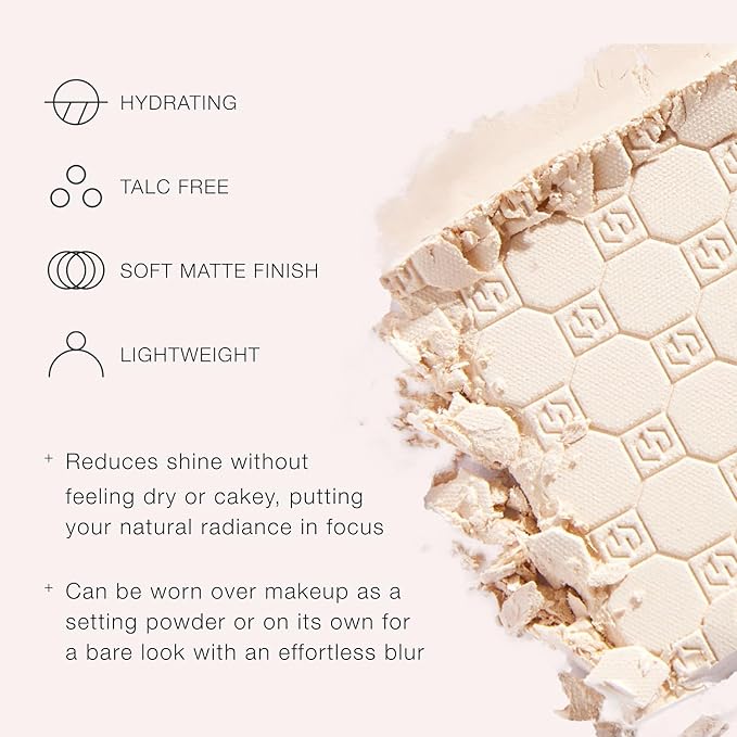 Jouer Soft Focus Hydrate & Setting Powder - Pressed Powder with Matte Finish - Blurring Powder for Fine Lines and Pores - Set Face Makeup Foundation or Concealer - Light-FlexoryFit