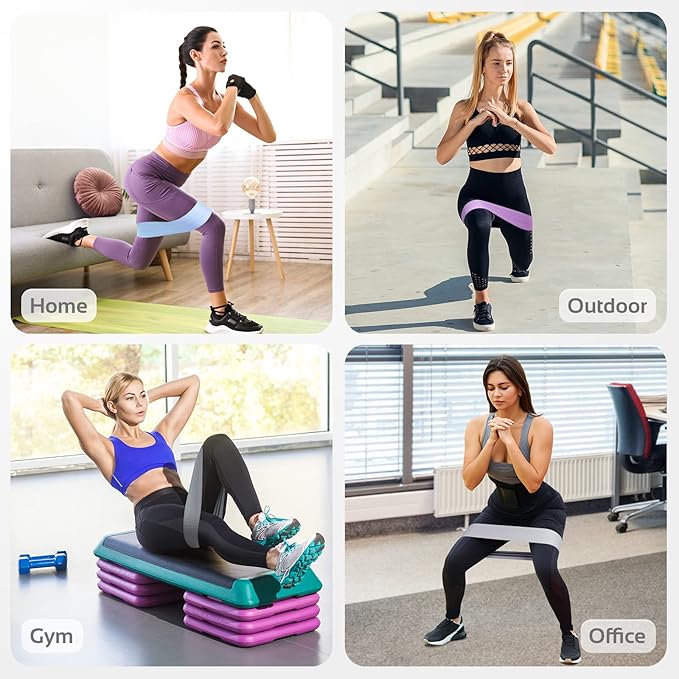 TheFitLife Resistance Exercise Bands for Women - Fabric Workout Bands for Booty, Hip, Glute, Leg, Thigh, Squat, Butt Lift Excersize and Fitness Loop Bands for Home Gym-FlexoryFit