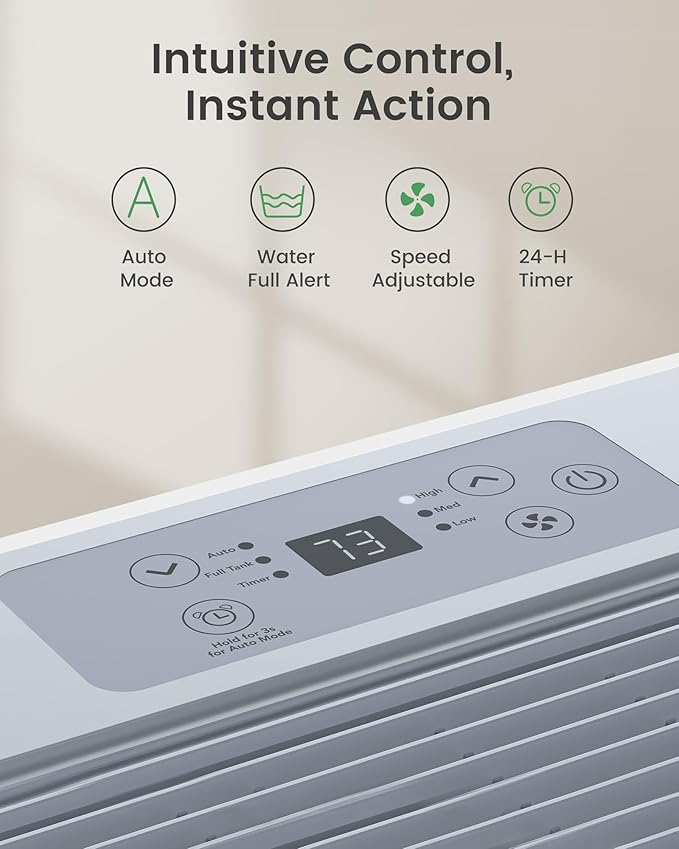 Waykar 150 Pint 2025 Energy Star Dehumidifier with Pump for Large Rooms up to 7,000 Sq. Ft. for Home, Basement, Commercial, Industrial, with Drain Hose & Tank, Auto Defrost, Smart Auto Comfort Mode