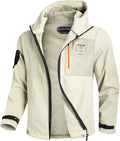 GEMYSE Men's Lightweight Rain Jacket Waterproof Raincoat Hooded Softshell Windbreaker for Outdoor Hiking Travel