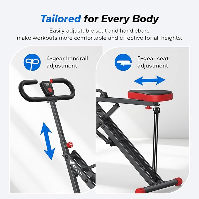 Squat Machine, MERACH R07 2 in 1 Squat Rowing Machine, Easy Setup & Foldable Exercise Equipment, Glute Trainer Machine, Glutes & Leg Home Workout Machine-FlexoryFit