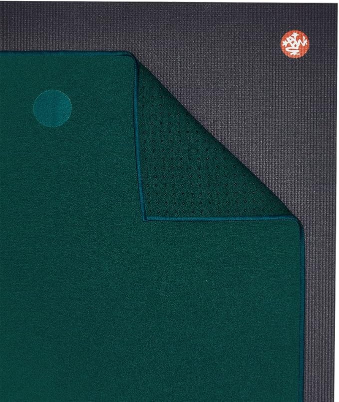 Manduka Yogitoes Yoga Towel – Rubber Grip Dots Non-Slip Bottom, Quick Dry Fitness Towel for Hot Yoga, Pilates, Exercise-FlexoryFit