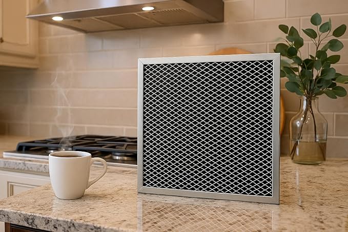 4-Pack Charcoal Range Hood Filters – Compatible with Broan 39000, 51000, 53000 Series – 8.75" x 10.5" Aluminum Grease & Smoke Trap Insert for Ductless Kitchen Hoods